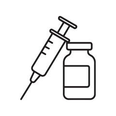 Medical Syringe and Vial: Healthcare Icon for Vaccination Information