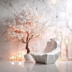 luxury white color interior design