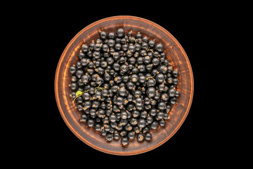 Sweet blackcurrant, macro, top view.
