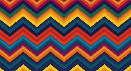 Vibrant zigzag pattern with layered colors