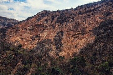 Limestone cliff wall in Sumidero Canyon.