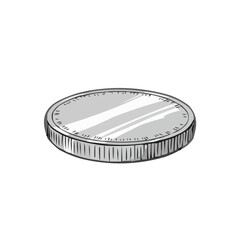 Coin isolated on transparent background with a shiny surface  