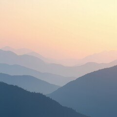 Fototapeta premium Serene Minimal Mountain Landscape at Dawn
