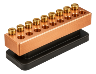 Heavy-duty grounding busbar for homes with high electrical demands, ensuring reliable performance.