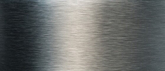 The sleek surface of brushed stainless steel with elegant reflections and gradients.