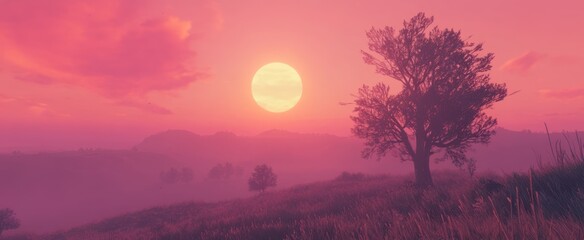Sunset Haze Over Silent Plains
