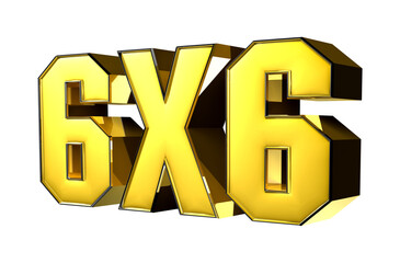 6x6 black edge gold 3D illustration. Advertising signs. Product design. Product sales.