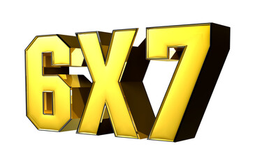 6x7 black edge gold 3D illustration. Advertising signs. Product design. Product sales.