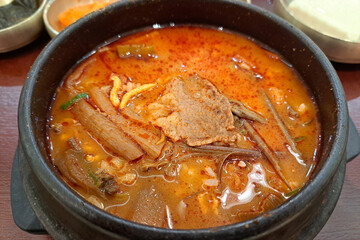 yukgaejang, Korean Traditional Food: Beef Grain Boiled in Hot Pot