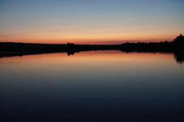 sunset over the river