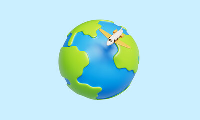 해외 여행 비행기 지구 지구본 Global Travel Airplane and Earth Globe