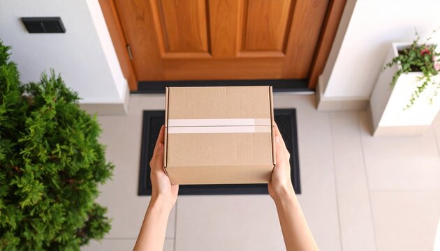 Convenient Home Delivery Receiving Packages at Your Doorstep