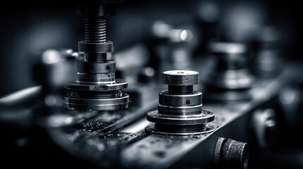 High-speed production line manufacturing industrial fasteners in a precision environment