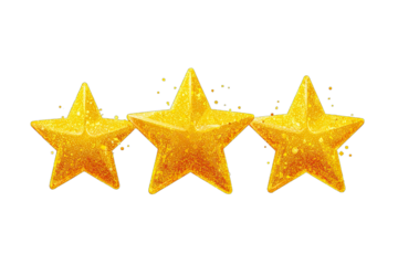 Three golden stars on black background (2)