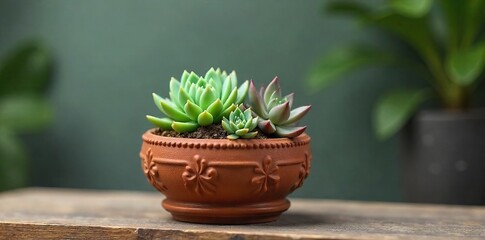 Rustic Terracotta Succulent Arrangement Charming Indoor Plant Decor for Home, Office, or Gift