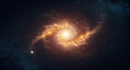 Fototapeta premium Cosmic Collision A Stunning Visualization of Celestial Bodies Colliding in Space