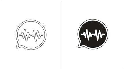 Voice Assistant Wave Silhouette Vector for AI Interaction, Audio Signals, and Smart Technology