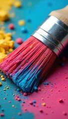 Vibrant Paintbrush Bristles Close-Up Ready for DIY Home Improvement Painting Projects