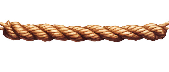 Strong rough brown rope. Png isolated with transparency white background in PNG format.