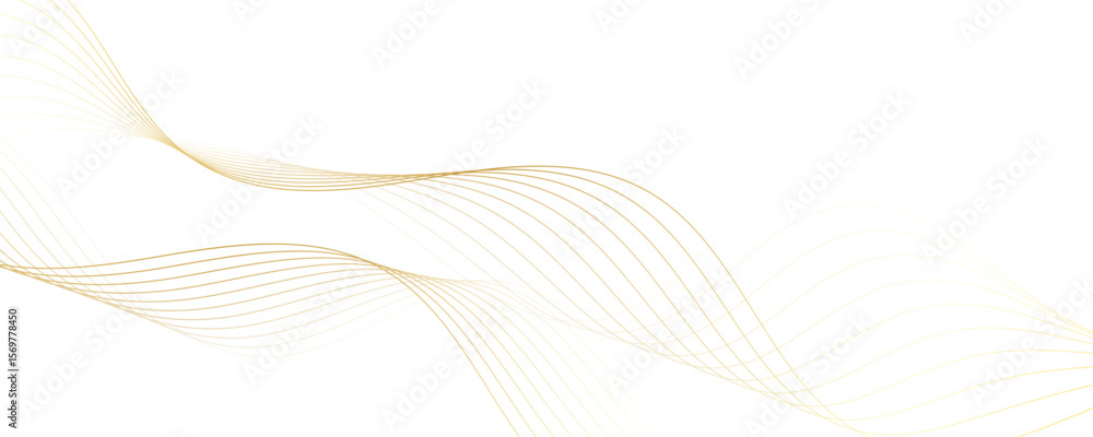 Poster abstract golden linear background. flowing particles future technology concept abstract gradient and