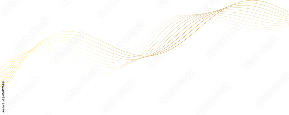 Poster abstract golden linear background. flowing particles future technology concept abstract gradient and