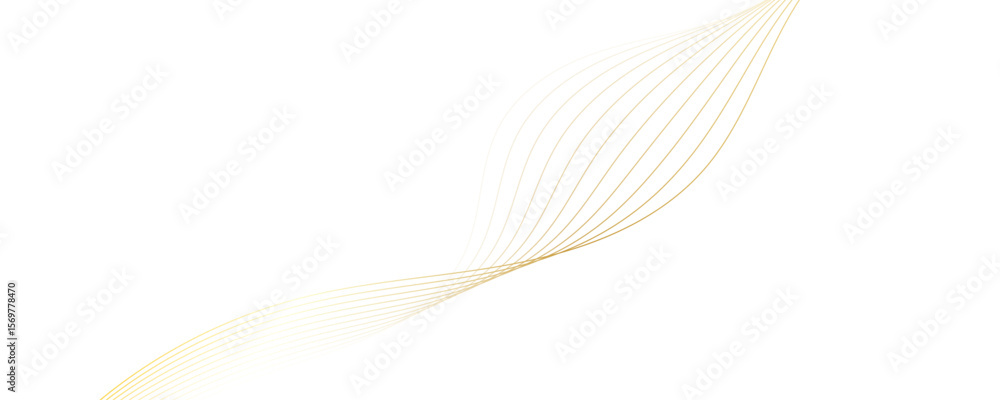 Poster abstract golden linear background. flowing particles future technology concept abstract gradient and