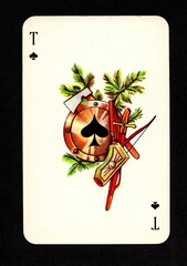 An old vintage playing card from Russia.