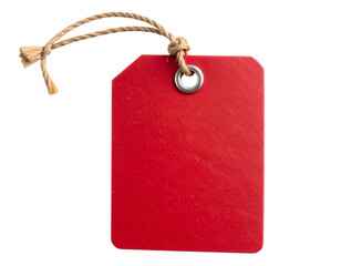 Single radLuggage Tag with Metal Eyelet, Close-Up Side View, Isolated on Transparent Background