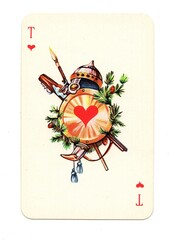 An old vintage playing card from Russia.
