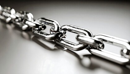 Obraz premium Strong Metal Chain Links Interconnectedness, Strength, and Resilience