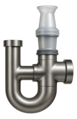 Sewer trap with integrated backflow prevention for a public restroom, ensuring hygiene and safety.