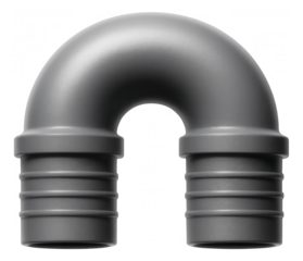 A polybutylene elbow fitting used for sharp turns in low-temperature water lines in a home.