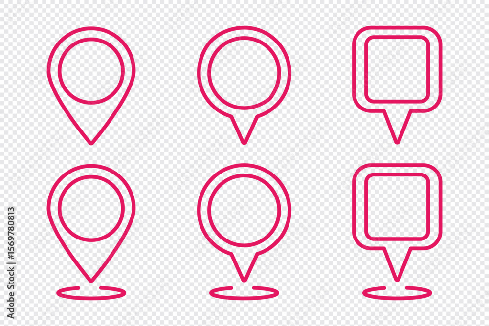 Aufkleber location pin icon collection. location pin icon, gps marker, map pointer. location pin icon in edita