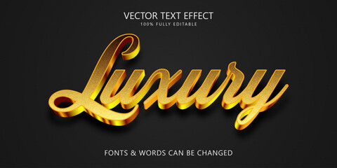 Luxury gold script editable text effect, elegant script text style