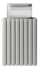 Bimetallic radiator with integrated humidifier, suitable for maintaining optimal air quality in a baby nursery.