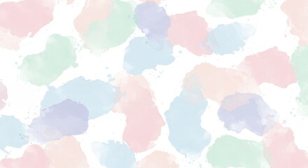 Fototapeta premium Pastel watercolor splashes seamless pattern background