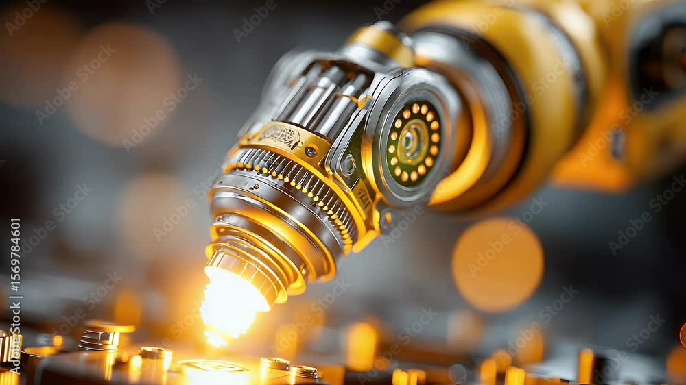 Poster robotic arm precision: close-up of advanced technology in action