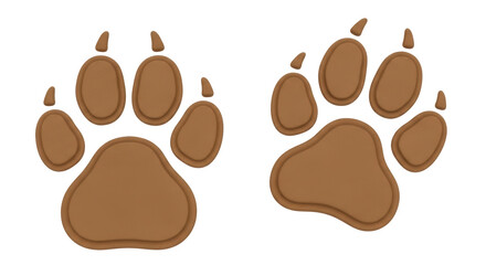 Isolated Dog Paw Prints