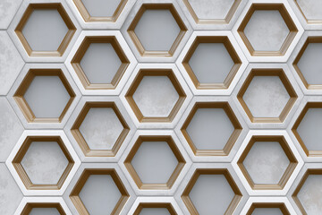 A Pattern of business symmetrical balance layout robotic spike hexagon proximity background pattern