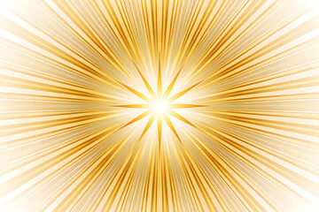 Golden Sunburst Radiating Lines on transparent background
