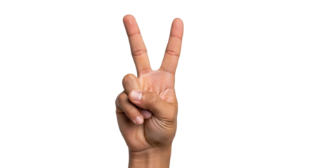 Isolated Peace Hand Gesture