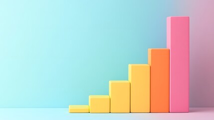 Colorful Bar Graph for Business Growth and Progress Representation