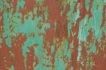 Rusty fence with craquelure paint background