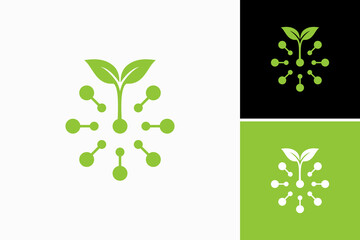 Leaf Molecule Vector Logo Premium 