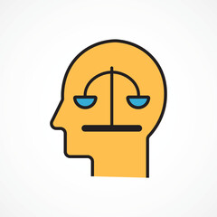 AI Ethics Icon – Artificial Intelligence Morality and Regulations color icon, Vector illustration sign. Symbol, logo illustration. Vector graphics for Presentation and other