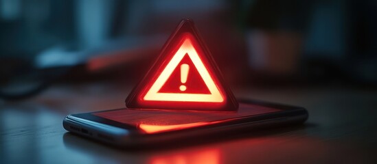 Warning Sign on Phone with Exclamation Point
