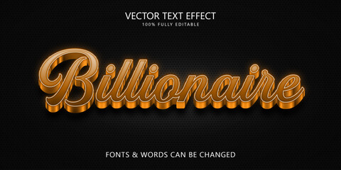 Luxury editable text effect, Gold 3d text style