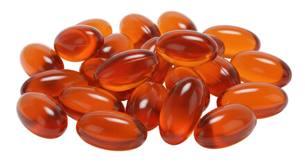 Isolated Pile of Omega-3 Capsules