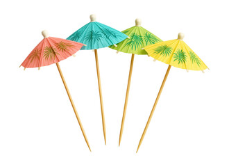 Bamboo cocktail umbrella set, adding a tropical touch to homemade tiki cocktails.