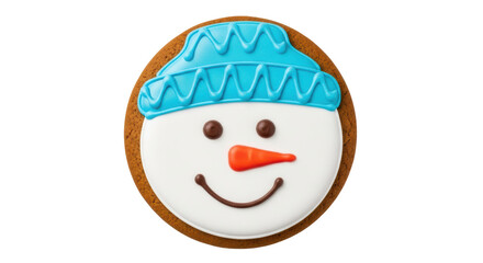 Isolated Snowman Decorated Cookie